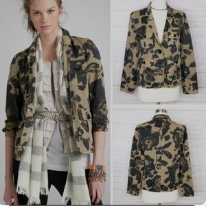 J Crew jacket military size XS black blossom Camo style# 22561. lightly worn